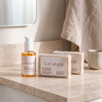 Oat Duo Bundle styled on a countertop