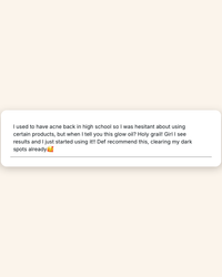 Customer review — Glow Oil cleared dark spots
