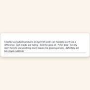 Customer review — Glow Oil visible difference