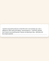 Customer review — Glow Oil visible difference