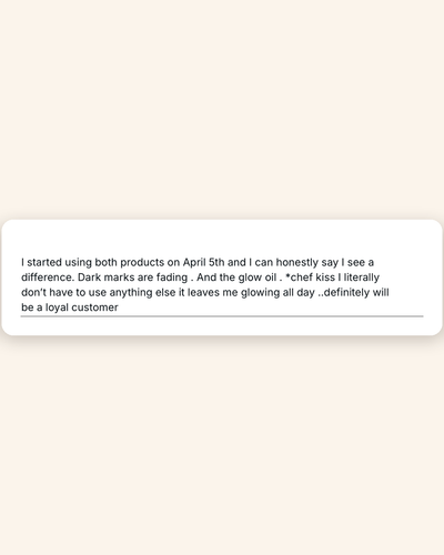 Customer review — Glow Oil visible difference